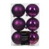 Lot De 6 Boules De Noël (D80 Mm) Alpine Violet -Village de Noel lot de 6 boules alpine boule incassable brillant violet 128571 1687177385