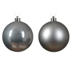 Lot De 6 Boules De Noël (D80 Mm) Alpine Gris Marbre -Village de Noel lot de 6 boules alpine boule incassable gris marbre 128569 1687177181