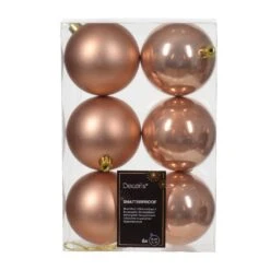 Lot De 6 Boules De Noël (D80 Mm) Alpine Rose Pétillant