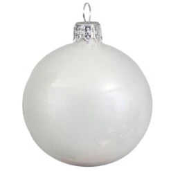 Lot De 6 Boules De Noël En Verre (D80 Mm) Arctique Brillantes Blanc