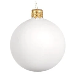 Lot De 6 Boules De Noël En Verre (D80 Mm) Arctique Mate Blanc Laine -Village de Noel lot de 6 boules de no l d80 mm arctique mate blanc laine 115753 1658388083