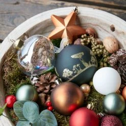 Lot De 12 Boules De Noël (D80 Mm) En Verre Gypsophile Transparent -Village de Noel lot de 6 boules de no l d80 mm en verre gypsophile transparent 128490 1691154687