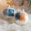 Lot De 6 Boules De Noël (D80 Mm) En Verre Herbier Blanc -Village de Noel lot de 6 boules de no l d80 mm en verre herbier blanc 129093 1687341858