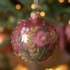 Lot De 6 Boules De Noël (D80 Mm) En Verre Jardin Vieux Rose -Village de Noel lot de 6 boules de no l d80 mm en verre jardin vieux rose 129103 1687341467