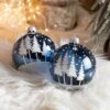 Lot De 6 Boules De Noël (D80 Mm) En Verre Pia Bleu Nuit -Village de Noel lot de 6 boules de no l d80 mm en verre pia bleu nuit 129091 1687342300