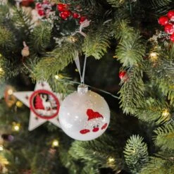 Lot De 6 Boules De Noël En Verre (D80 Mm) Filou Blanc -Village de Noel lot de 6 boules de no l d80 mm filou blanc 71129 1666616537