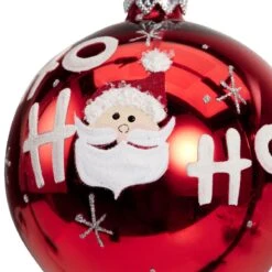 Lot De 6 Boules De Noël En Verre (D80 Mm) Ho Ho Ho Rouge -Village de Noel lot de 6 boules de no l d80 mm ho ho ho rouge 101914 1648040845