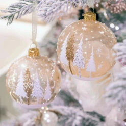 Lot De 6 Boules De Noël En Verre (D80 Mm) Pia Perle