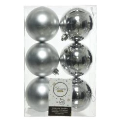 Lot De 6 Boules De Noël (D80 Mm) Alpine Argent