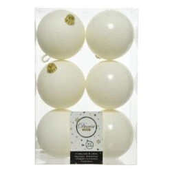 Lot De 6 Boules De Noël (D80 Mm) Alpine Blanc Laine