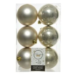 Lot De 6 Boules De Noël (D80 Mm) Alpine Perle