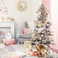 Lot De 6 Boules De Noël En Verre Licorne Rose Poudré -Village de Noel lot de 6 boules de noel d80 mm licorne rose poudre 62646 6