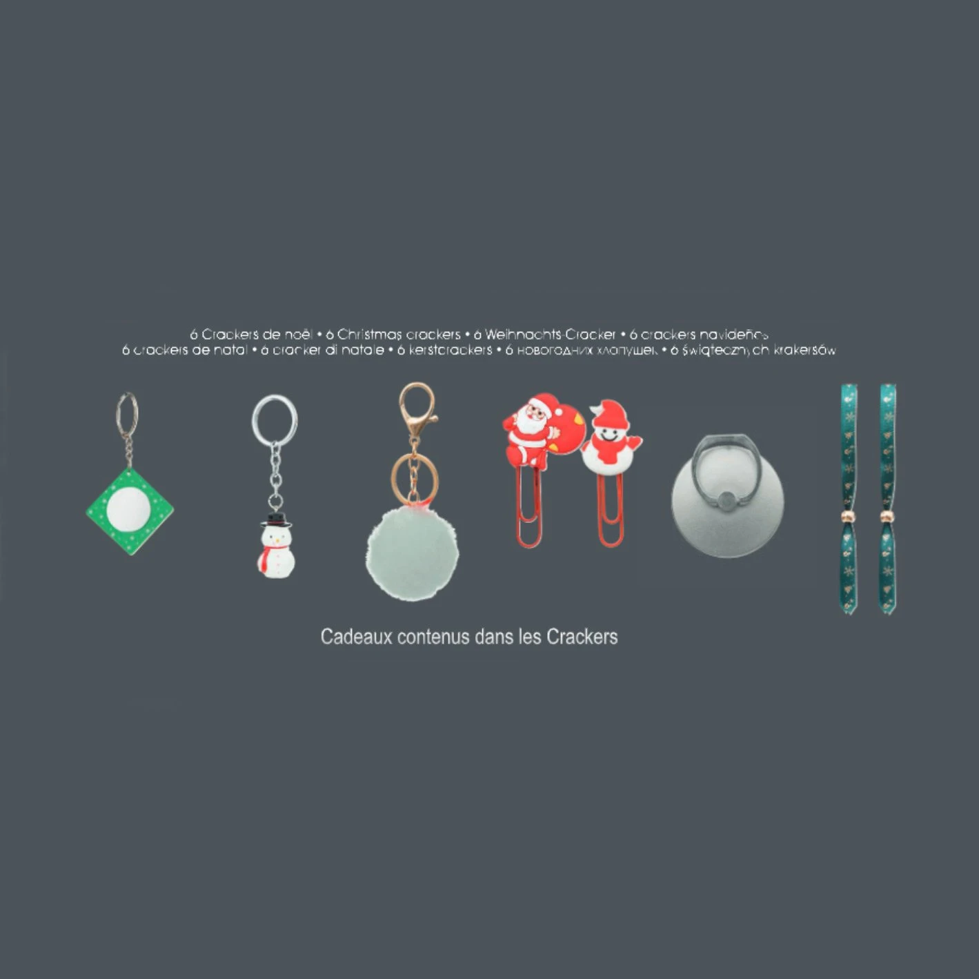 Lot De 6 Crackers Personnages De Noël Multicolore 4 Lot De 6 Crackers Personnages De Noël Multicolore – Image 2