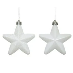 Lot De 6 étoiles De Noël à Suspendre Alpine Blanc -Village de Noel lot de 6 toiles de no l suspendre alpine blanc 40383 1659359447