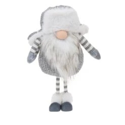 Lutin De Noël Gnomy Gris H42 Cm