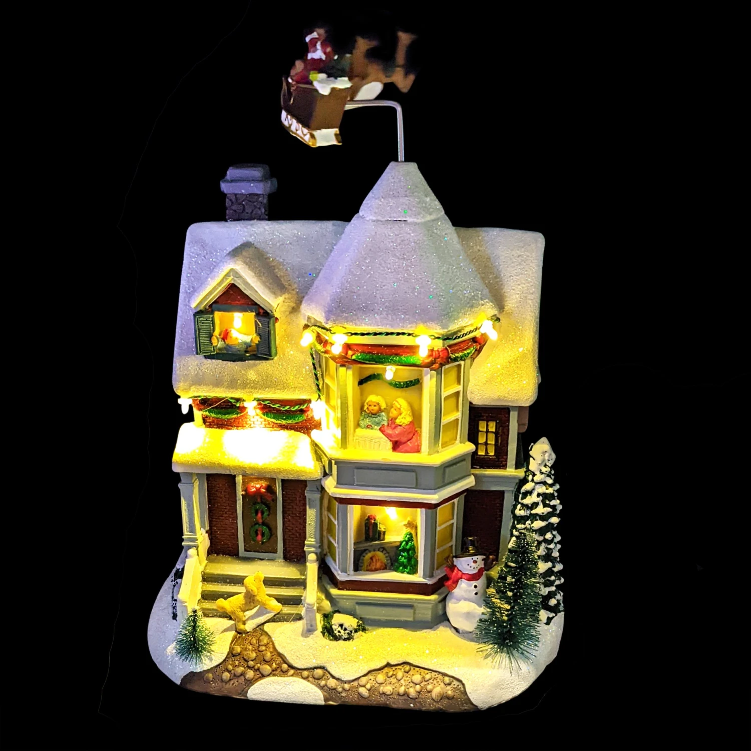Maison De Village Illuminée à Piles Soir De Noël 4 Maison De Village Illuminée à Piles Soir De Noël – Image 2