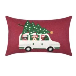 Coussin Noël Rectangulaire (50 Cm) Malicieux Rouge -Village de Noel malicieux coussin 30x50 rouge 120385 1658991012