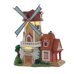 Village De Noël Lemax Lumineux Et En Mouvement Vieux Moulin En Pierres