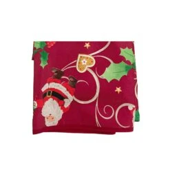 Nappe Antitache Père Noël L300 Cm Rouge -Village de Noel nappe rectangle 150 x 300 cm polyester imprime pere noel rouge 130650 1690451252