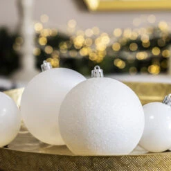 Lot De 20 Boules De Noël Assorties New Alpine Blanc -Village de Noel newalpine blanc deco 748