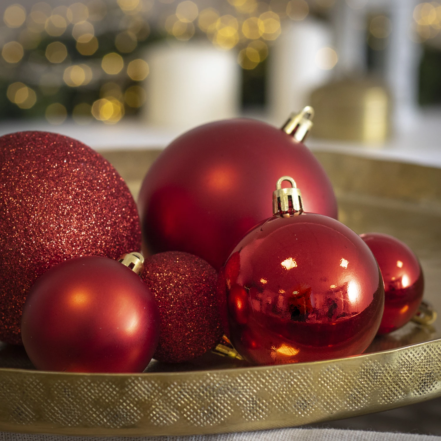 Lot De 30 Boules De Noël Assorties New Alpine Rouge 4 Lot De 30 Boules De Noël Assorties New Alpine Rouge – Image 2