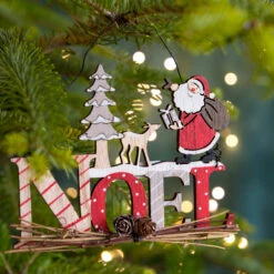 Père Noël à Suspendre Et Lettres Rouge