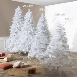 Sapin Artificiel De Noël Oregon H185 Cm Blanc Grisé -Village de Noel oregon blanc 4 tailles 2