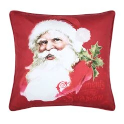 Coussin De Noël Carré (40 Cm) Oswald Velours Rouge