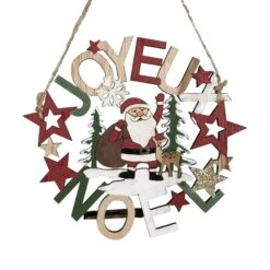 Père Noël à Suspendre Couronne Rouge