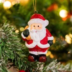 Père Noël à Suspendre Pierre Rouge