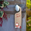 Pancarte Poignée De Porte Père Noël Marron -Village de Noel pere noel poign e de porte rouge et marron 83795 1587721328
