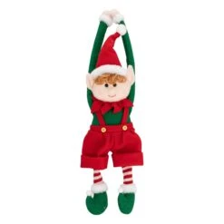 Lutin De Noël à Accrocher Rouge H46 Cm