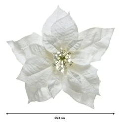 Poinsettia De Noël Pailletée Sur Clip Blanc -Village de Noel poinsettia de no l paillet e sur clip blanc 53989 1648113586