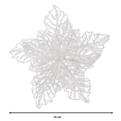 Poinsettia De Noël Paillettes Sur Clip Blanc -Village de Noel poinsettia de no l paillettes sur clip blanc 84413 1648117268