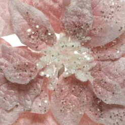 Poinsettia De Noël Velours Sur Clip Rose Poudré -Village de Noel poinsettia de no l velours sur clip rose poudr 109640 1648116569