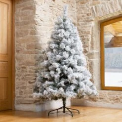 Sapin Artificiel De Noël Oregon H185 Cm Vert Enneigé -Village de Noel sapin artificiel de no l oregon h 185 cm vert enneig 130077 1689078838