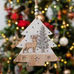 Sapin De Noël à Suspendre Cerf Naturel