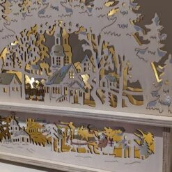 Scène Lumineuse Village De Noël à Piles Blanc Chaud -Village de Noel sc ne lumineuse village de no l piles blanc chaud 129081 1692777691