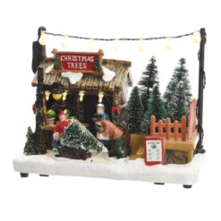 Scène De Vie Illuminée à Piles Marché De Noël