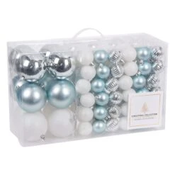 Lot De 94 Boules De Noël Season Bleu Glacier