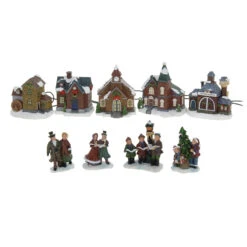 Set Complet Village Illuminé De Noël Ecossais