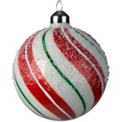 Lot De 2 Boules De Noël En Verre (D100 Mm) Lynette Rouge -Village de Noel set de 2 boule verre rayures dia10 00cm multi 101164 1624450027