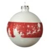 Lot De 3 Boules De Noël En Verre (D80 Mm) Traineau Rouge -Village de Noel set de 3 boule verre paillettes dia8 00cm blanc rouge 100777 1624450660