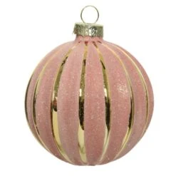 Lot De 3 Boules De Noël En Verre (D80 Mm) Saveria Rose