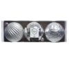 Lot De 3 Boules De Noël (100 Mm) Yoshi Argent -Village de Noel set de 3 boules plastiques mix 3ass r n1x10 cm boule relief mat r n1x10cm boule br a deco paill r n1x10cm boule frosse m r navec ruban fil dia10cm argent 62272