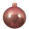 Lot De 4 Boules De Noël En Verre (D100 Mm) Arctique Brillantes Vieux Rose -Village de Noel set de 4 boule verre email dia10 00cm vieux rose 101014 1624284090