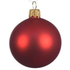 Lot De 4 Boules De Noël En Verre (D100 Mm) Arctique Mates Rouge