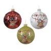Lot De 6 Boules De Noël (D80 Mm) En Verre Cerf Multicolore -Village de Noel set de 6 boule verre brillant email tete renne 129144 1686043769
