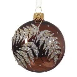 Lot De 6 Boules De Noël (D80 Mm) En Verre Fégy Brun Café