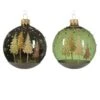 Lot De 6 Boules De Noël (D80 Mm) En Verre Pia Vert Sapin -Village de Noel set de 6 boule verre brillant translucide sapins 129104 1685714345